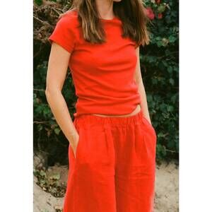 NEW LA RELAXED bebe organic tee in cherry